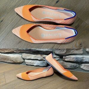 Rothy’s flats, orange The Point - pointed toe flats